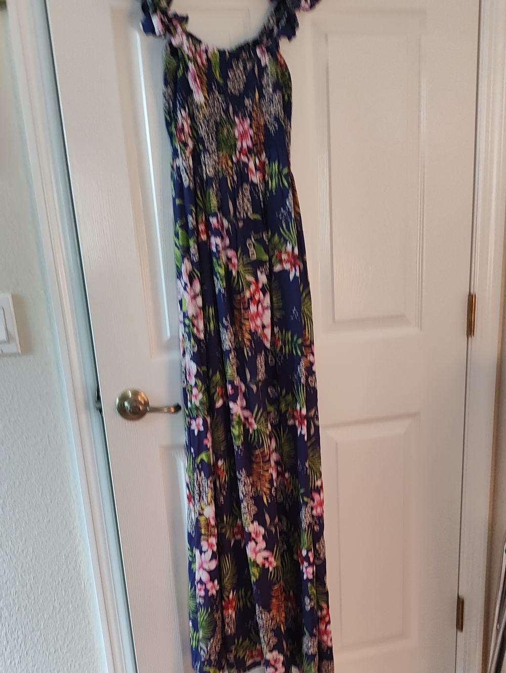 Raviya Navy Floral Maxi with Pink & Lime Bouquet